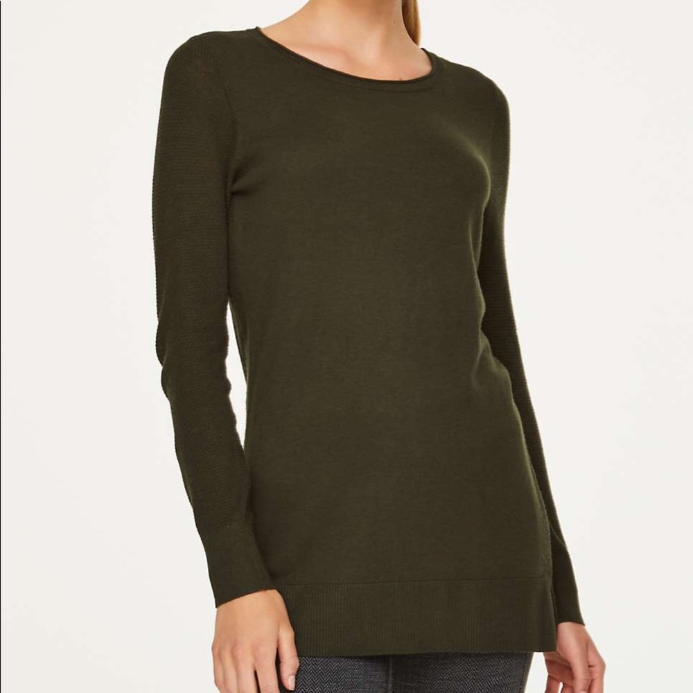 LOFT Textured Sleeve Tunic Sweater